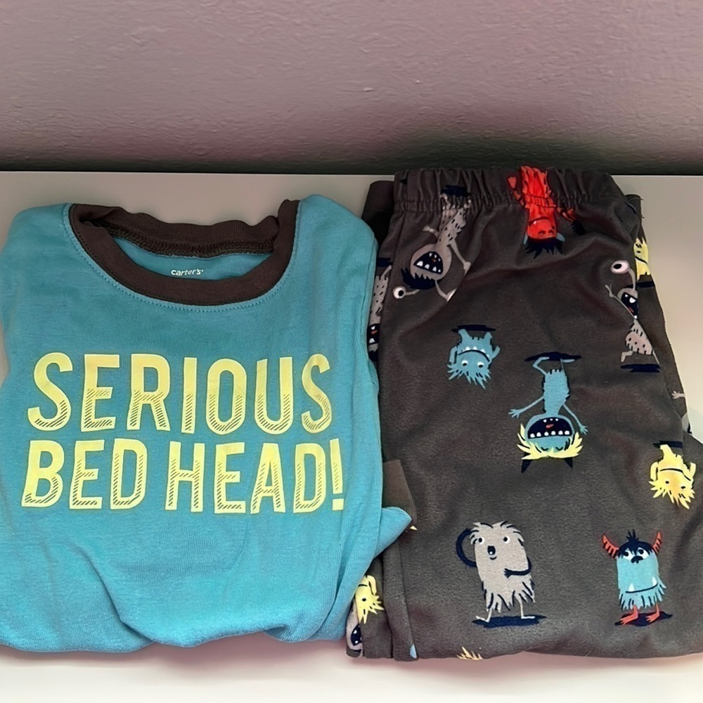 Serious Bedhead! Monsters Kids pajamas warm long sleeve 4T
